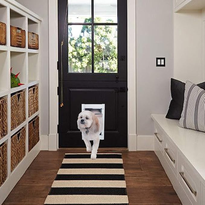 Ideal Pet Products Deluxe Aluminum Pet Door | Telescoping Frame, Medium, 7" x 11.25" Flap Size, White