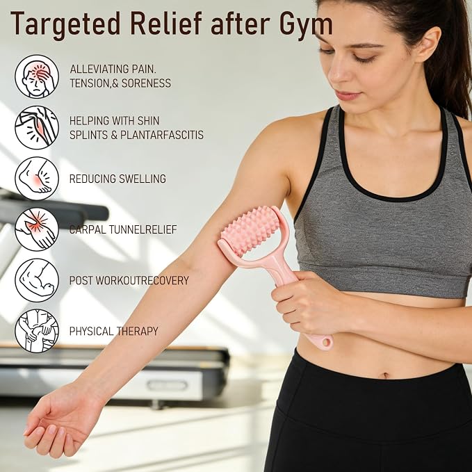 Massage Muscle Roller Stick & Ball Set 3 Pack- Deep Tissue Foot Body Massager with Trigger Point Therapy for Sore Myofascial Release Muscle Stress Relax Hand Arm Neck Feet Headache Blood Stimulation