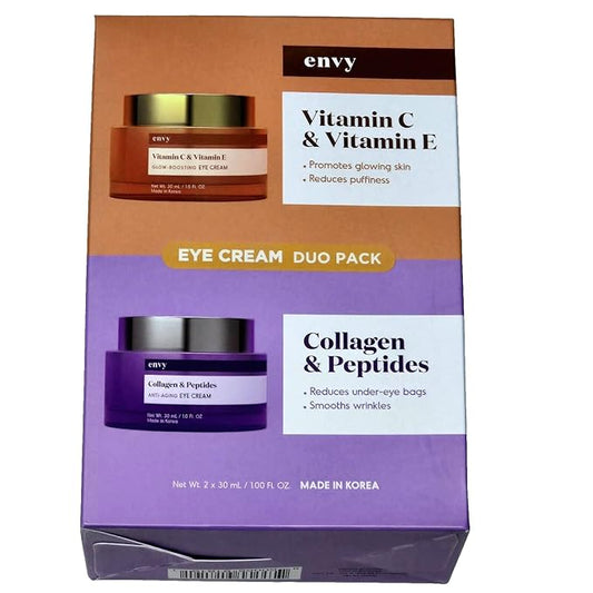 Envy Eye Cream Duo Pack Vitamin C & Vitamin E 1.00 fl oz. Collagen & Peptides 1.00 fl oz.