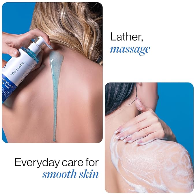 Be Bodywise Body Wash. Prevents Body Acne, Strawberry Skin. Has 1% Salicylic Acid. Deep Moisture, Fresh Scent. Paraben Free, Suphate Free. 8.45 Fl Oz