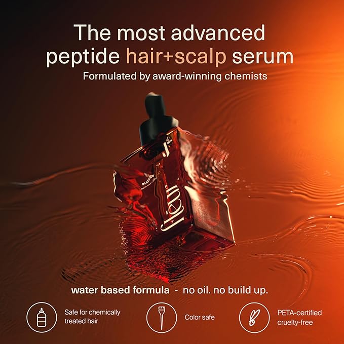 Bloom Clinically Copper GHK-CU Peptide Hair Serum for Hair Growth - Non-Greasy & Lightweight Advanced Multi Copper Peptides for Thinning Hair - Promotes Fullness, Reduces Shedding - Made in USA