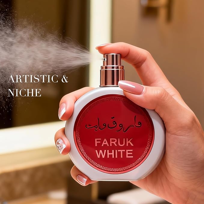 A CENTER Faruk Floral Women Perfume 3.4Fl Oz Eau de Parfum Cologne with Jasmine & Vanilla,Rose Notes Elegant Bottle