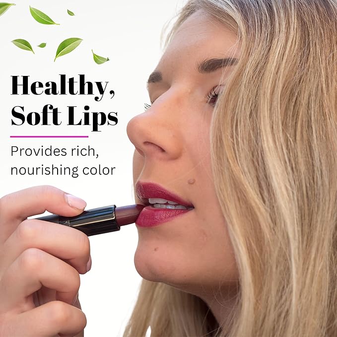 Fifth & Skin BOTANICAL Lipstick (CHERRY) | Vegan | Natural | Organic | Certified Cruelty Free | Paraben Free | Petroleum Free | Healthy | Moisturizing | Vibrant Color that's Good for your Lips!