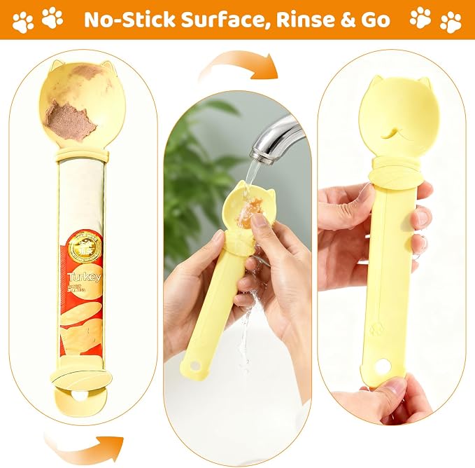 3PCS Cat Treat Spoon for Wet Food & Liquid Lickable Cat Snacks