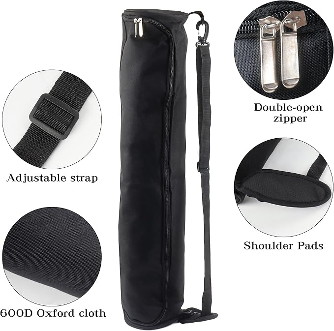 Klmnop Yoga Mat Bag, Portable Yoga Mat Storage Bag with Adjustable Strap, Yoga Mat Carry Bag for Gym, Beach, Travel for Women & Men
