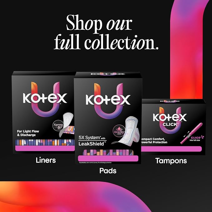 Kotex Daily Wrapped Liners, Light Absorbency, Thin, 162 Count (Packaging May Vary)