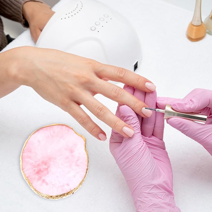 3 Pcs Resin Nail Art Palette, Makeup Mixing Palette, Nail Art Painting Gel Palettes Mixed Color Palettes Gold Edge Nails Gel Color Makeup Display Board Nails Arts Display Board Makeups Mixing Tray