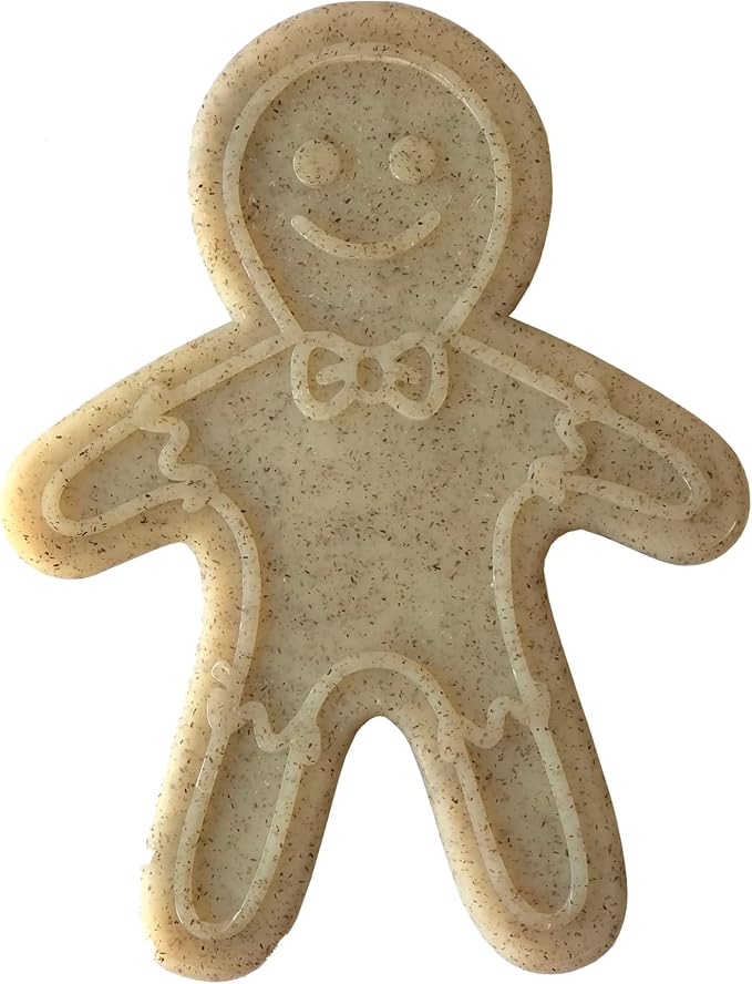 SodaPup Gingerbread Man – Durable Dog Chew Toy Made in USA from Non-Toxic, Pet Safe, Food Safe Nylon Material for Mental Stimulation, Clean Teeth, Fresh Breath, Problem Chewing, Calm Nerves, & More