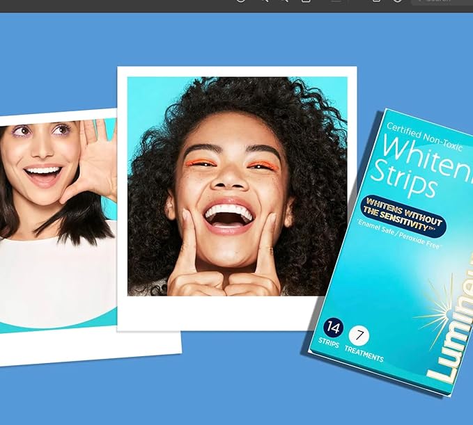 Luminex Teeth Whitening Strips - 21 Treatments, 42 White Strips - Lemieux Peroxide-Free Kit Natural Formula - Enamel-Safe Lumino Teeth Whitener - Sensitivity-Free Luminox Technology (Pack of 1)
