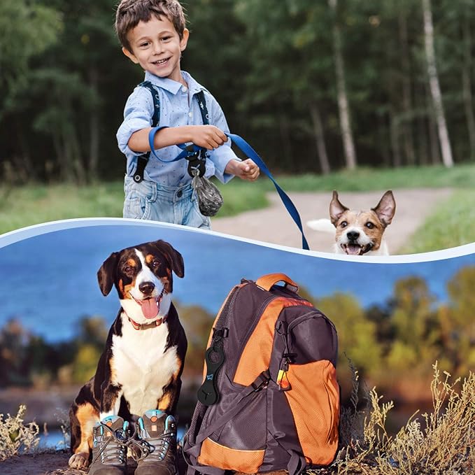 Dog Poop Bag Holder for Leash Waste Bag Carrier Dog Poop Bag Dispenser for Walking Running Bicycle Accessory 2 Pieces (Black + Green)