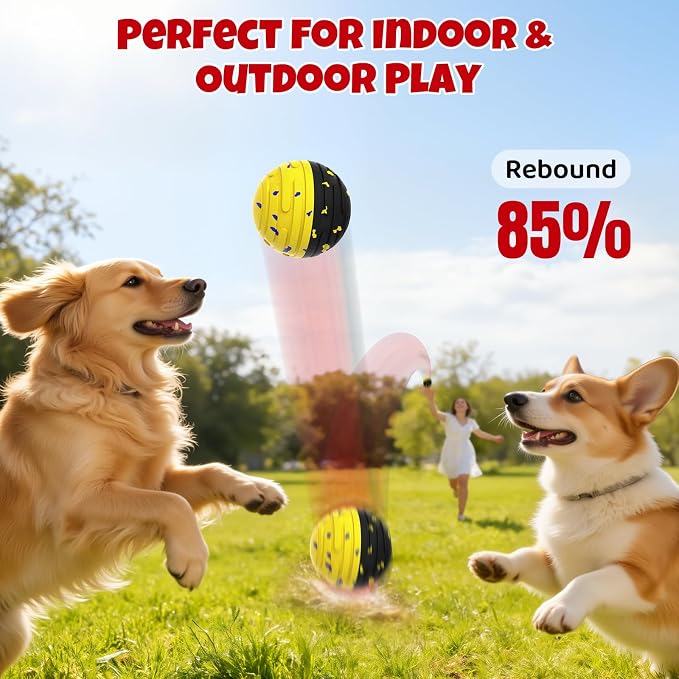 Interactive Dog Toy Ball with Remote Control (Yellow)