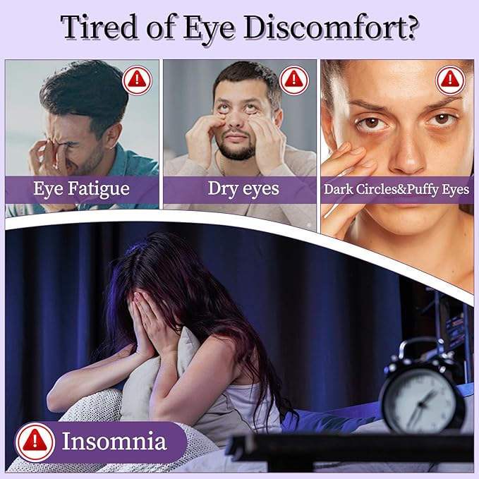 110℉ Constent Cornea Care Rest Self Heating Eye Mask 60Mins, Disposable Lavender Steam Eye Mask for Travel Sleep, Compresses for Dry Eyes, Relaxing Gifts 24 Packs