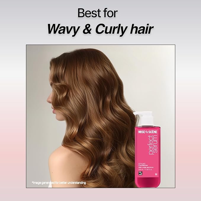 Mise En Scene Perfect Serum Styling Conditioner - Serum Based Conditioner with Peony and Rose Scent, Styling Memory & Heat Protection