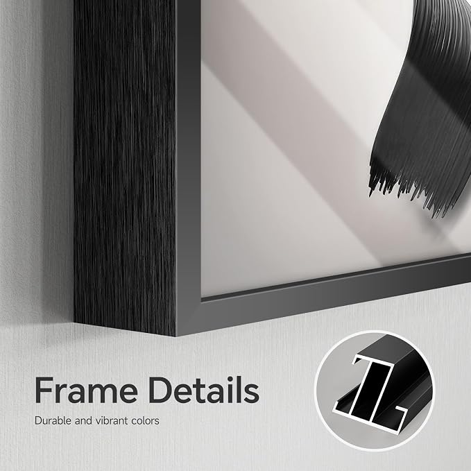 Large Framed Abstract Modern Wall Art for Living Room, 3 Piece Minimalist Grey and Silver Prints Wall Decor, Bright Style Artwork Paintings Pictures for Dining Room Hallway Office, 24x36 Inch