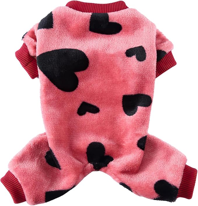 Yikeyo Dog Sweater, Dog Sweaters Pajamas for Small Dogs, Winter Pet Onesies Pjs,Puppy 4 Legged Sweater Clothes for Chihuahua Yorkie Teacup Jumpsuit,Cute Pet Outfits Apparel,Love,M,Chest 18.5 in