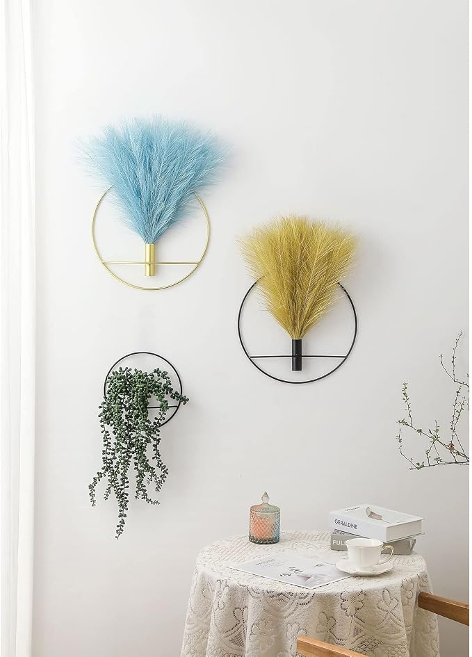 Pretty Jolly Boho Succulent Wall Decor Black Metal Wall-Mounted Art | Morden Artificial Greenery Display，2 Pack Hanging Planter For Living Room, Bedroom, Bathroom, Dining room