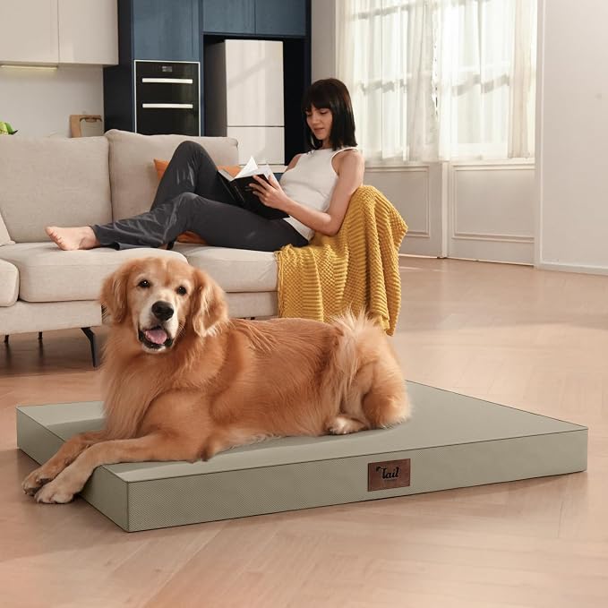 Orthopedic Waterproof Dog Bed for Small Dogs and Cats | Egg Crate Foam for Joint Support, Fits 30x19 Crates, TPU Waterproof Layer, Machine Washable 1680D Oxford Cover, Up to 30 lbs