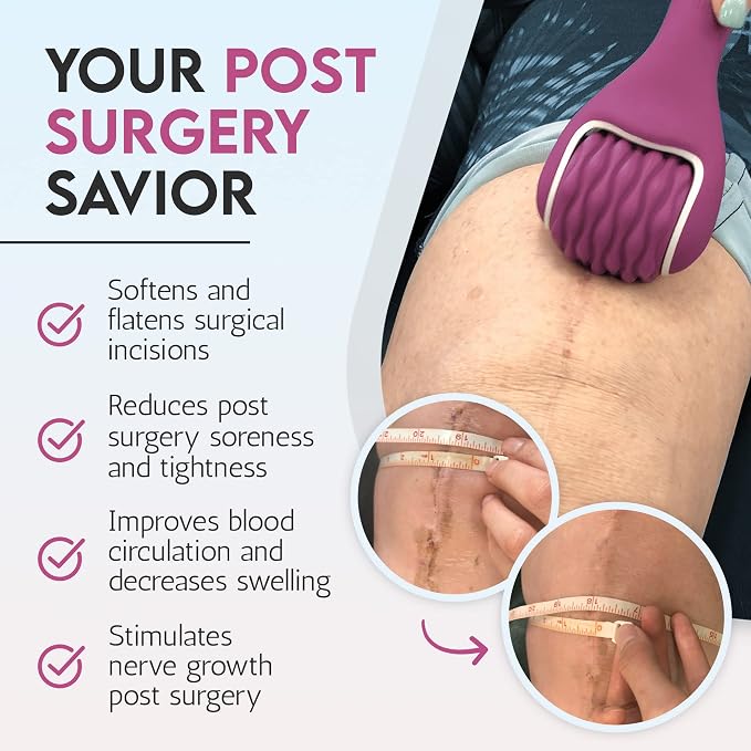 Scar Tissue Massager for Post-Surgery Recovery, Silicone Ice Massage for Post-Surgery Incision Swelling and Soreness, Vibrating Joint Roller for Improved Range of Motion Designed by Physical Therapist
