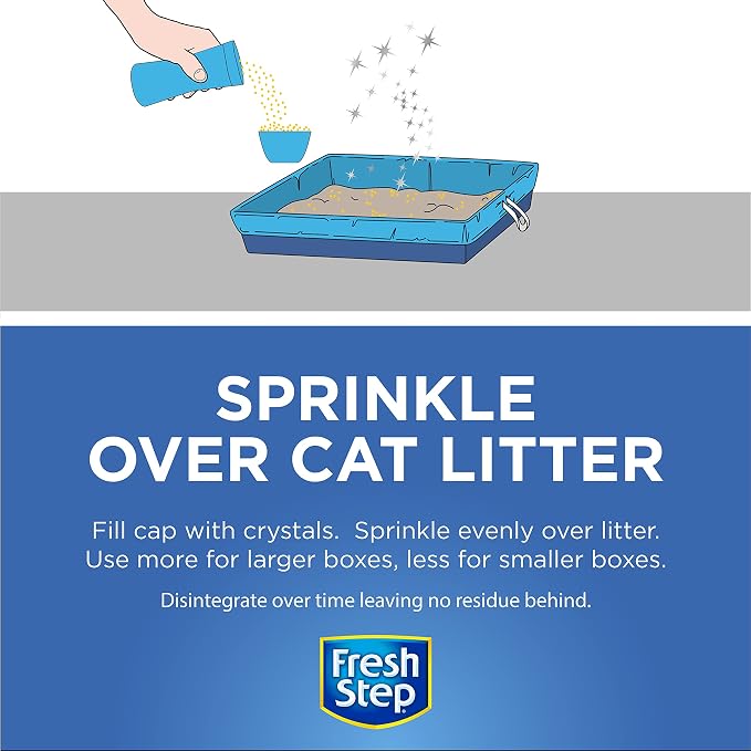 Fresh Step Cat Litter Crystals Deodorizer, Non Toxic Odor Neutralizing Crystals for Litter Boxes that Help Control Smells and Keep Home Areas Fresh, Summer Breeze Scent, 15 Ounce - 3 Pack | Non-toxic crystals neutralize odor at the source in any litter...