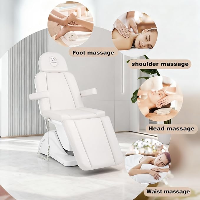 Electric Tattoo Chair with 3 Motors for Esthetician, Height Adjustable Facial Bed for Client, 660Lbs Capacity Facial Massage Bed for Beauty Spa