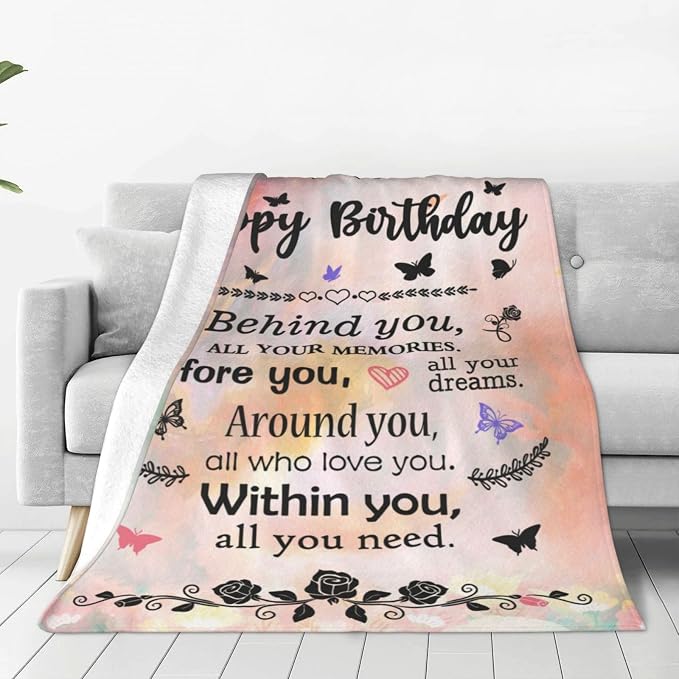 COMFAR Happy Birthday Gifts for Her, Unique Women's Birthday Decorations - Cool Friendship Gifts 40"x 50"
