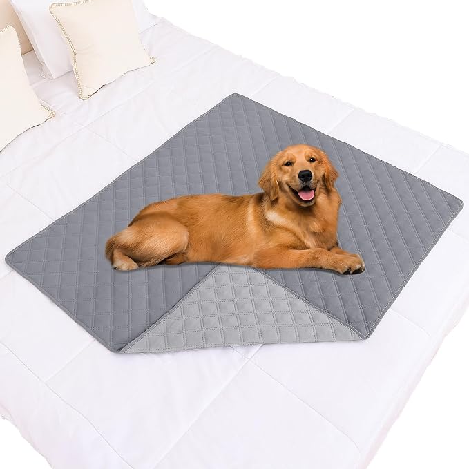 Smiry Waterproof Reversible Pet Couch Covers for Dogs | Pet Friendly, Soft Fabric, Washable Sofa Furniture Protector for Dogs Cat Kids, Checkered (40"x50", Grey/Light Grey)