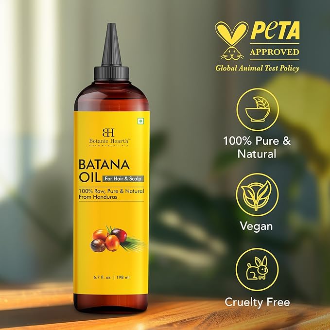 Botanic Hearth Hair Oil for Hair Growth & Hair Treatment Oils | Strengthening Dry, Frizzy, Damaged Hair & Scalp Treatment | Batana Oil – 6.7 Fl Oz