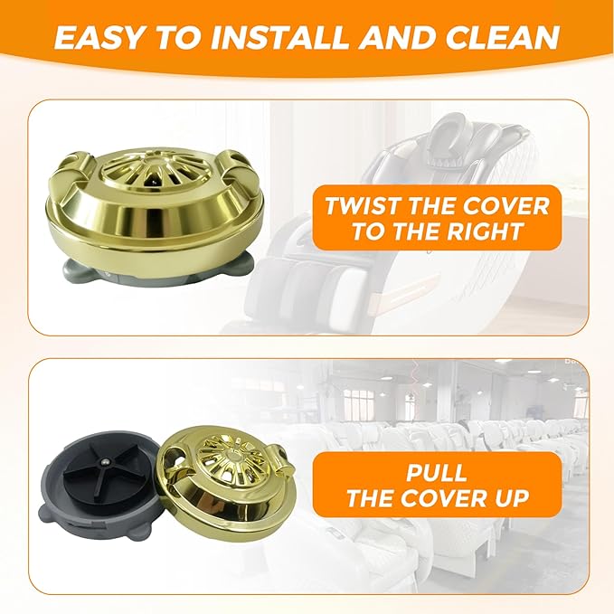 Universal for Pipeless Magnetic Jet Head Motor for LURACO Jet Motor Pedicure spa Chair Part Magnetic Head BF-004 Pedicure spa Tubs Includes Propeller and Cap Gold