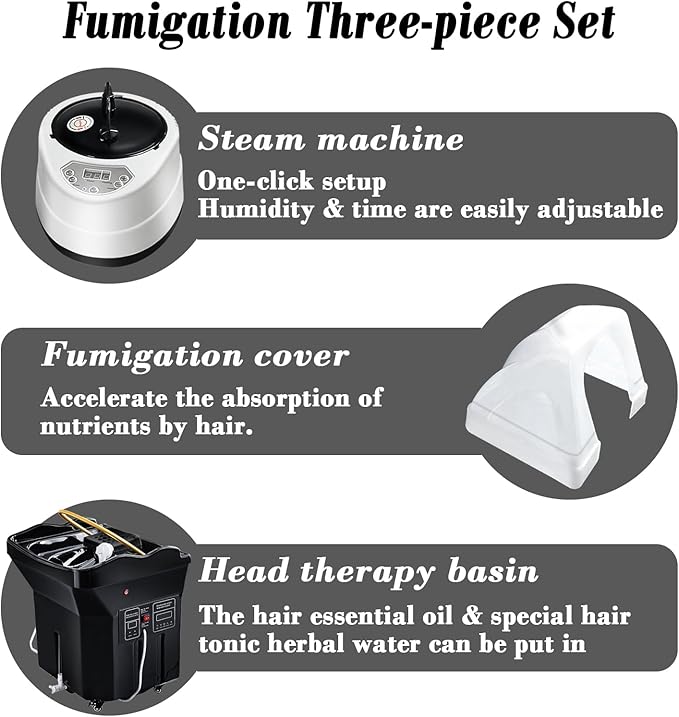Bigsea Japanese Head Spa Equipment, Portable Head Spa Equipment Support 60L Water Storage and Preheating, Thermostatic Water Circulation Shampoo Basin, Enhance The Head Wash Experience