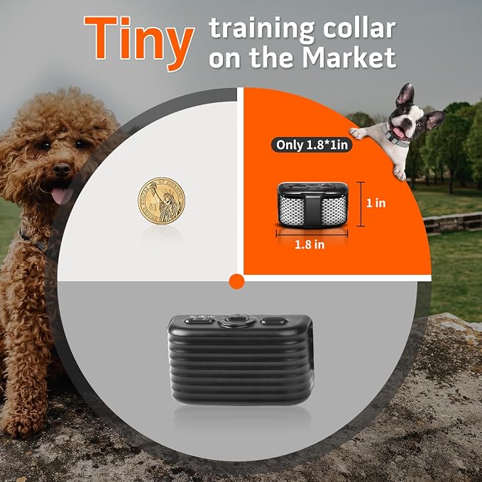 Lightweight Dog Training Collar with Remote for Small Dogs 5–15 lbs, Medium & Large Dogs, 1300FT Range, Waterproof, Rechargeable Training Device(WhiteBlack)