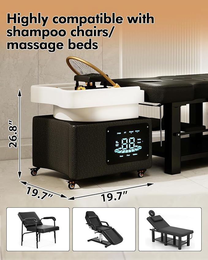 Artist Hand Head Spa Equipment, Waterfall Head Spa System, Shampoo Bowl, Constant Temperature System, Shower Pressure Adjustment for Beauty Salon Spa