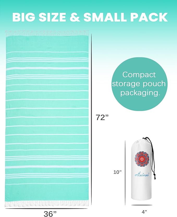 6 Packs Turkish Beach Towels Vacation Essentials Quick Dry Sand Free Soft Large Xl Big Blanket Adult Oversized Bath Pool Swim Towel Set Bulk Multipack Lightweight Thin Sandless Fast Drying Compact