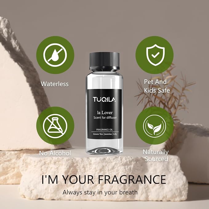 Hotel Luxury Essential Oil for Waterless Diffusers, La Lover Scent 120ML Fragrance Oil for Cold Air Diffuser, Natural Home Aromatherapy Scented