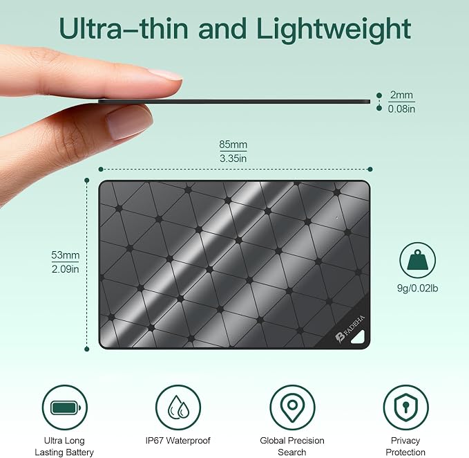 2026 Apple MFi Certified Wallet Tracker Smart Card for Find My | Ultra Thin Air Tracker Tag for Travel, 5 Years+ Staying Power, IP69 Waterproof, Key Finder & Item Locator for Bags, Passport