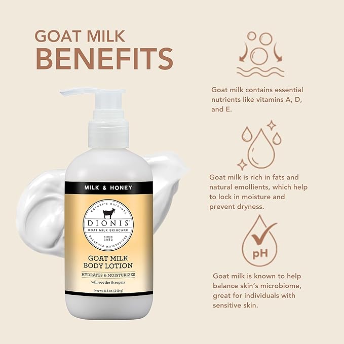 Dionis Goat Milk Body Lotion Milk & Honey 8.5 oz (Pack of 1)