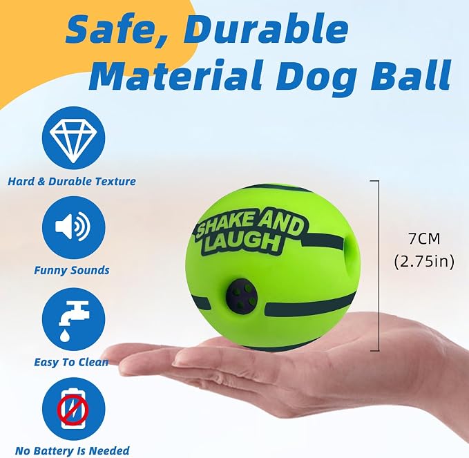 Dog Toys Ball, Interactive, XS, 2.75 in (7 cm) | Shaking with Gibbering Sound, For Training & Herding