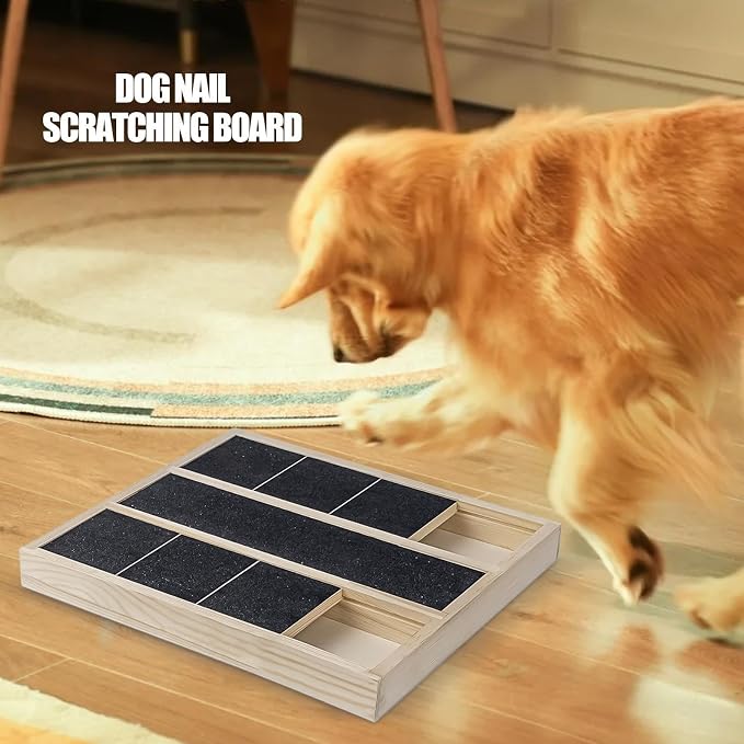 Puppy Nail File Board - Dog Scratching Teaser Toy, All-Purpose Puppy Claw Scratch Board | Wooden Claw Grooming Pad with Treat Dispenser, Interactive Scratch Tool Suitable for Pets