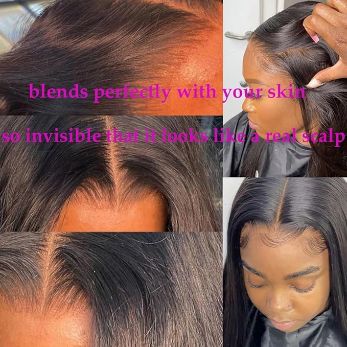5x5 HD Transparent Lace Closure - Straight Human Hair Brazilian 18inch Virgin Straight - 100% Real Human Hair Free Part Pre Plucked Natural Black Glueless