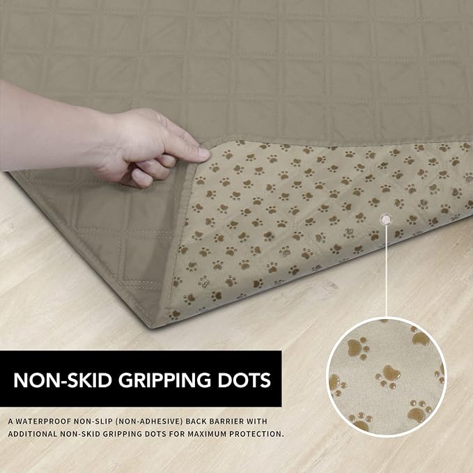 Easy-Going Waterproof Dog Bed Cover, Non-Slip Pet Blanket, 40x50in, Beige | Leakproof Couch Cover, Machine Washable Furniture Mattress Protector, Soft Sofa Mat For Dogs, Pet Friendly