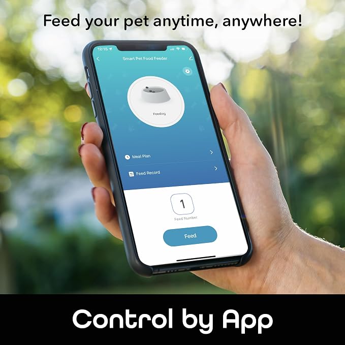 Geeni Smart Pet Feeder for Wet or Dry Food, 5-Meal with Ice Packs, White | Automatic dog and cat feeder, programmable timer, battery backup, Alexa and Google Home compatible
