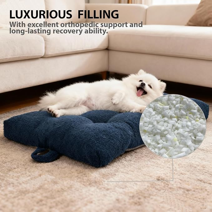 Washable Dog Couch Bed, Pet Sofa with Removable Cushion & Non-Slip Bottom, Orthopedic Plush Furniture for Medium/Large Dogs,Cat & Dog Loveseat.(Blue)