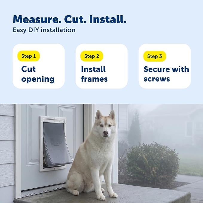 PetSafe Extreme Weather Plastic Pet Door, Insulated 3-Flap, Large