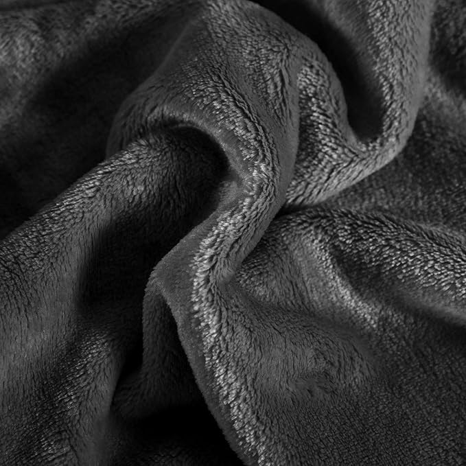 TASTHROW Large Flannel Fleece Throw Blanket, 90×108 Inch - Grey | Cozy Lightweight Thick Blanket - All Seasons Suitable for Women, Men and Kids