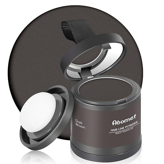 Hairline Powder Instantly Conceals Hair Loss, Root Touch Up Hair Color Powder, Hair Toppers for Women Men, Hair Fibers for Thinning Hair, Root Cover Up lasting 24 hours (Dark Brown, 0.35)