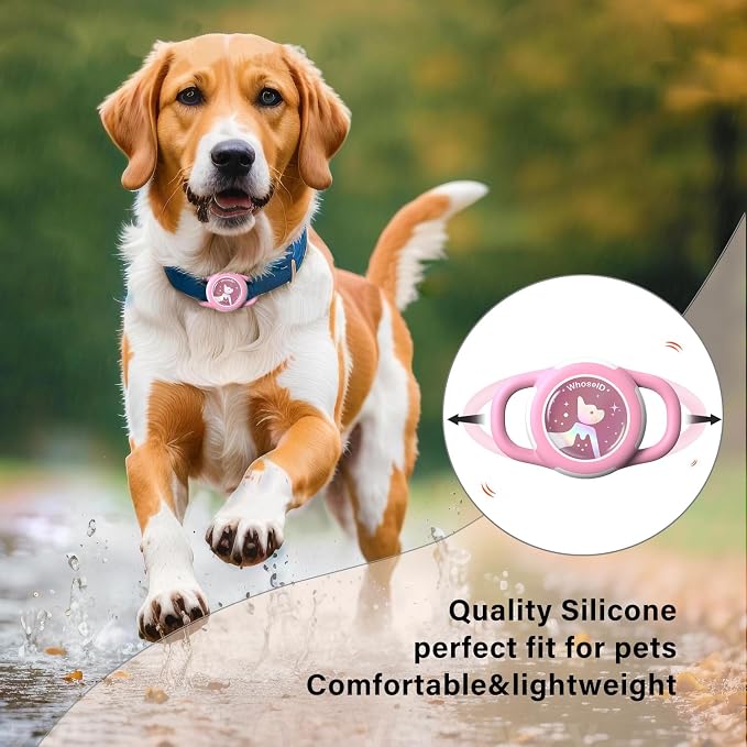 Waterproof AirTag Holder for Dog Collar, Soft Slide-On Dog AirTag Holder | Full-Body Protection, No-Dangle Fit, Ultra-Durable, Lightweight, Tool-Free Installation, Fits Dog & Cat Collars