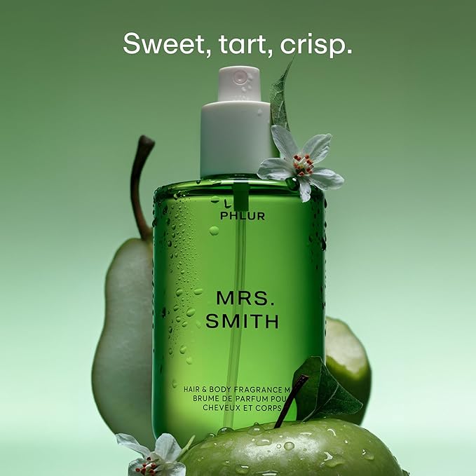 PHLUR Mrs. Smith Body Mist, 8 Fl Oz - Hair and Body Perfume for Women, Juicy Apple & Pear Fruity Floral Body Spray with Watermelon and Musk Nectar Fragrance