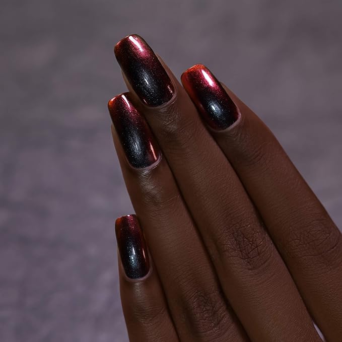 ILNP Eclipse - Black to Red Ultra Chrome Nail Polish