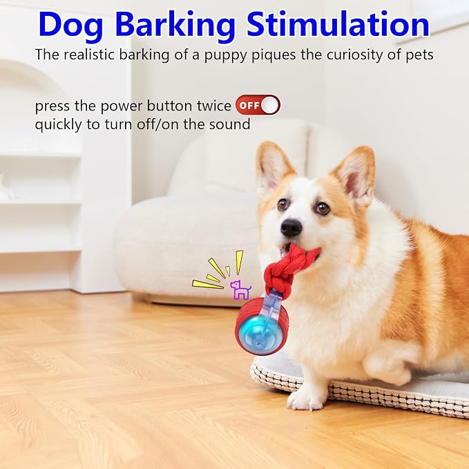 Oxawo Interactive Dog Toys Pet Busy Balls Moving Wiggles Ball | Motion Activated Rolling Ball, Rechargeable Dog Toy with 3 Modes, Keep Dogs Busy for Medium & Small Puppies