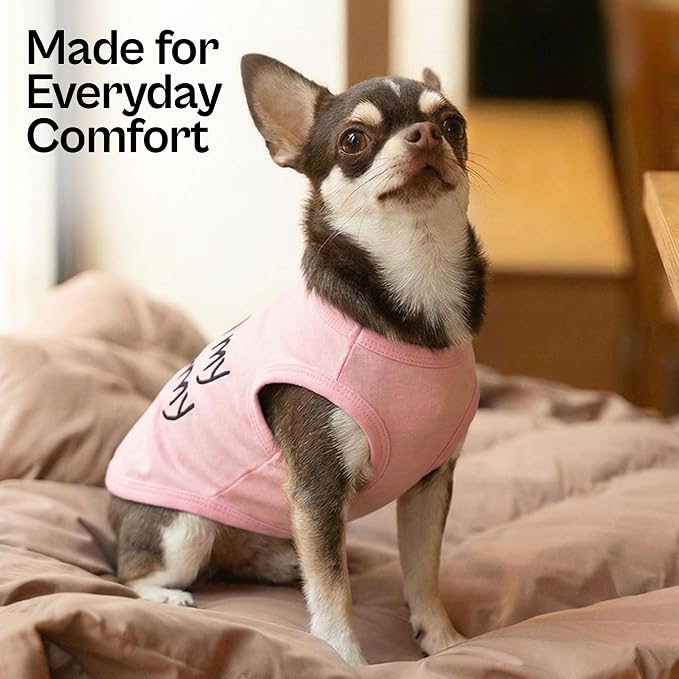 Parisian Pet I Love My Mommy Dog Shirt 100% Cotton Shirts for Large Dogs - Pink Sleeveless Girl Pet Clothes - Lightweight Pet Tshirts - Breathable Puppy Clothes - Stretchy Dog Summer Shirt