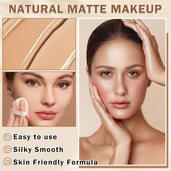 Airbrush Foundation Makeup Spray Full Coverage Foundation for Mature Skin,Long-lasting Airbrush Flawless Setting Spray,Waterproof Foundation for Smooth Radiant Skin (06 Light Medium)